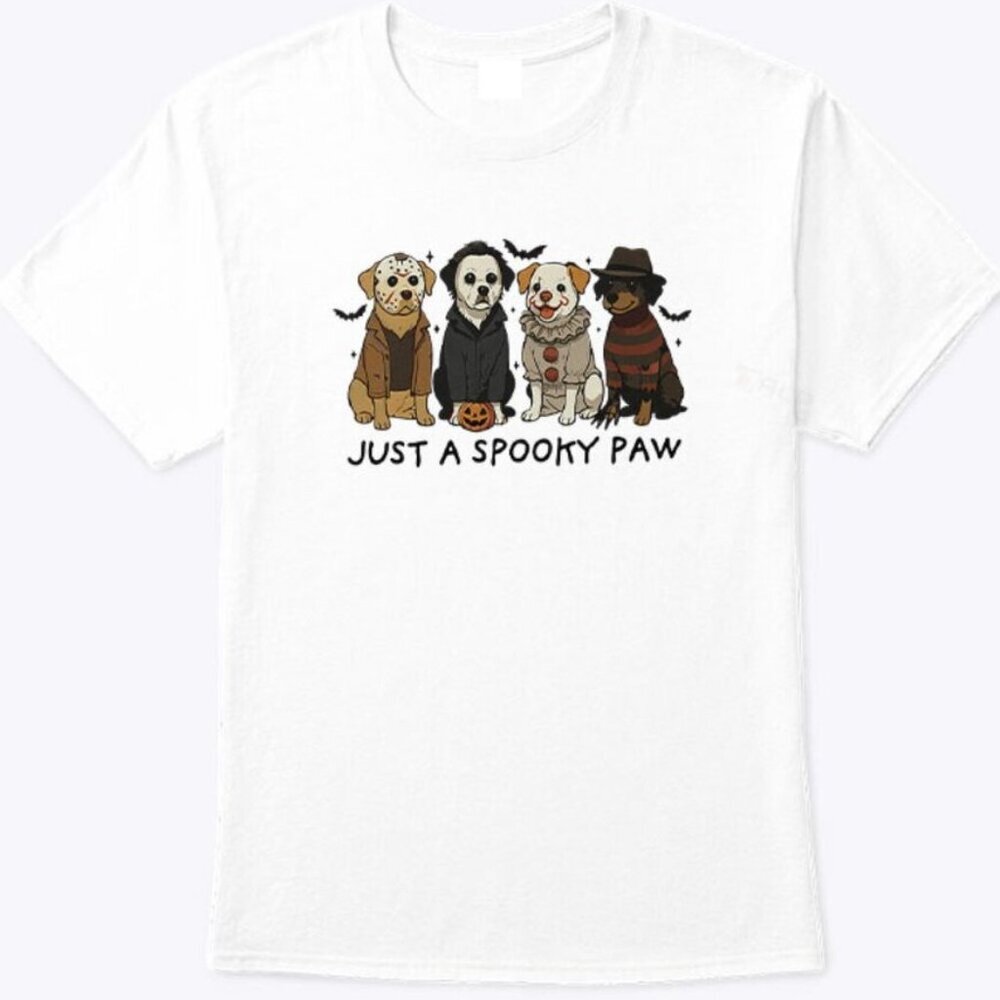 Just A Spooky Paw Halloween Shirt – Cute Pet Lovers Tee – Fun Spooky Season 91